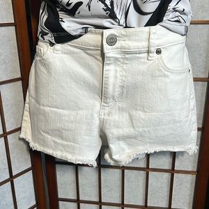 Loft White cutoff Denim Shorts 4